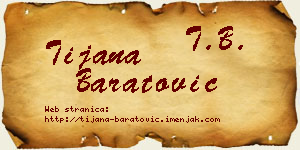 Tijana Baratović vizit kartica